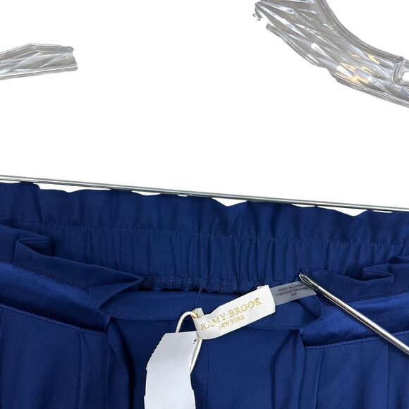 Ramy Brook Womens Allyn Silk Blend Pants Paperbag Tie Ruffled Waist Navy Size S - Picture 3 of 6